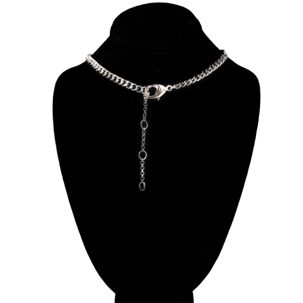 NEW - Carmen Silver Geometric Link Drop Lariat Y-Necklace 16”- 18” - Picture 2 of 2
